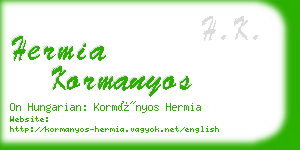 hermia kormanyos business card